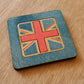 Union Jack Square Coaster Blue Background
