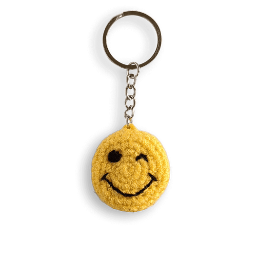 Winking Smiley Face Emoji Keychain Accessory