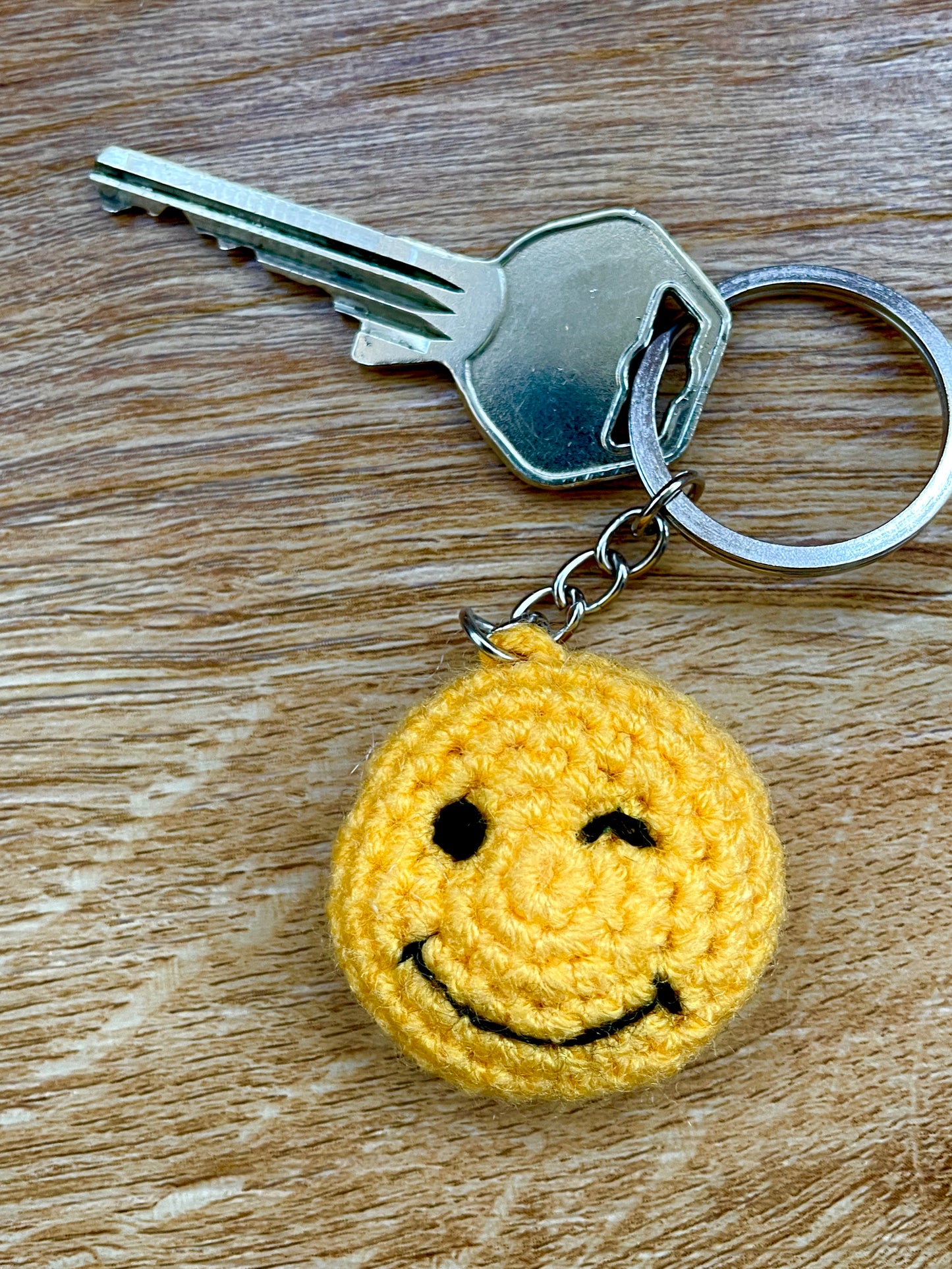 Winking Smiley Face Emoji Keychain Accessory
