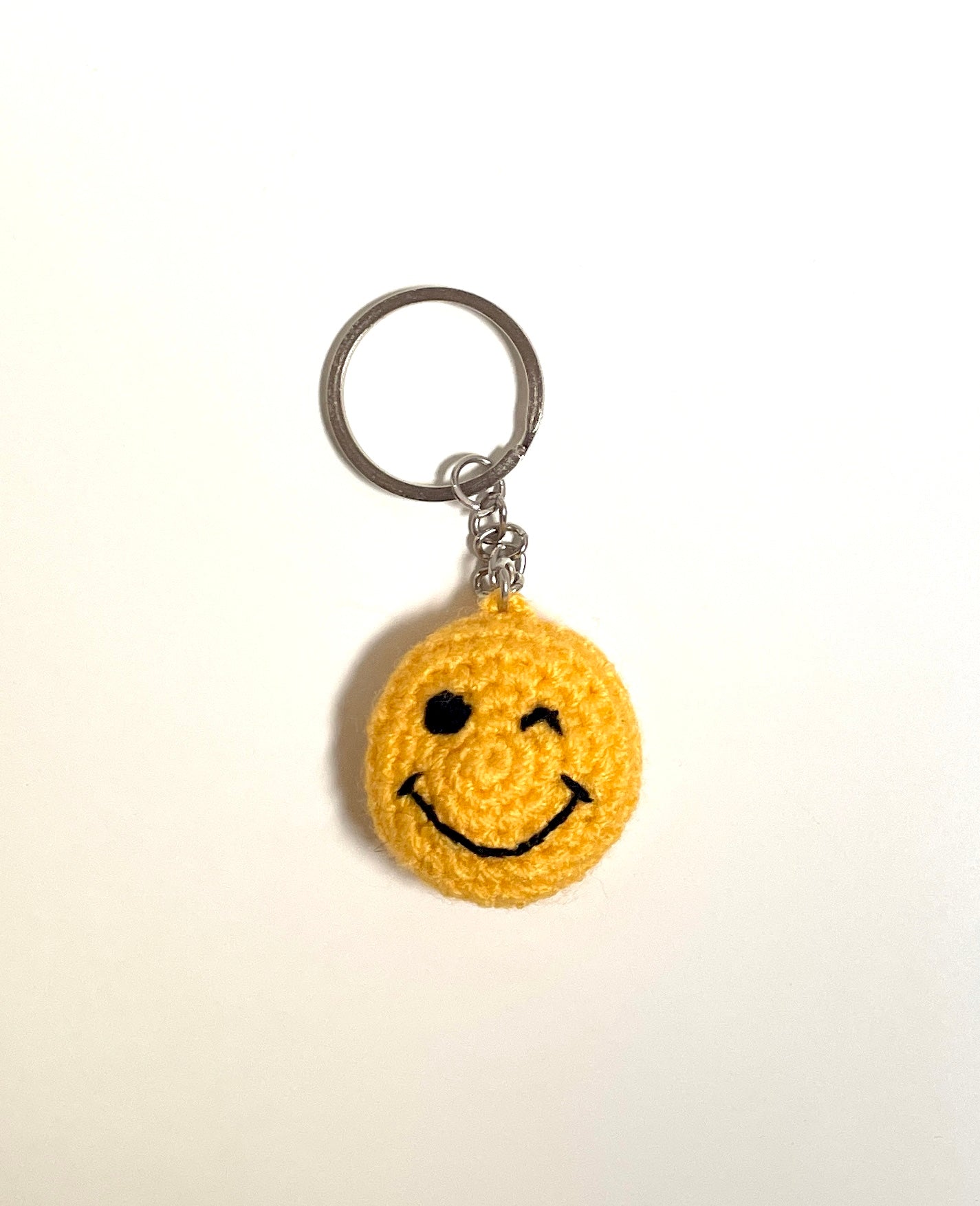 Winking Smiley Face Emoji Keychain Accessory