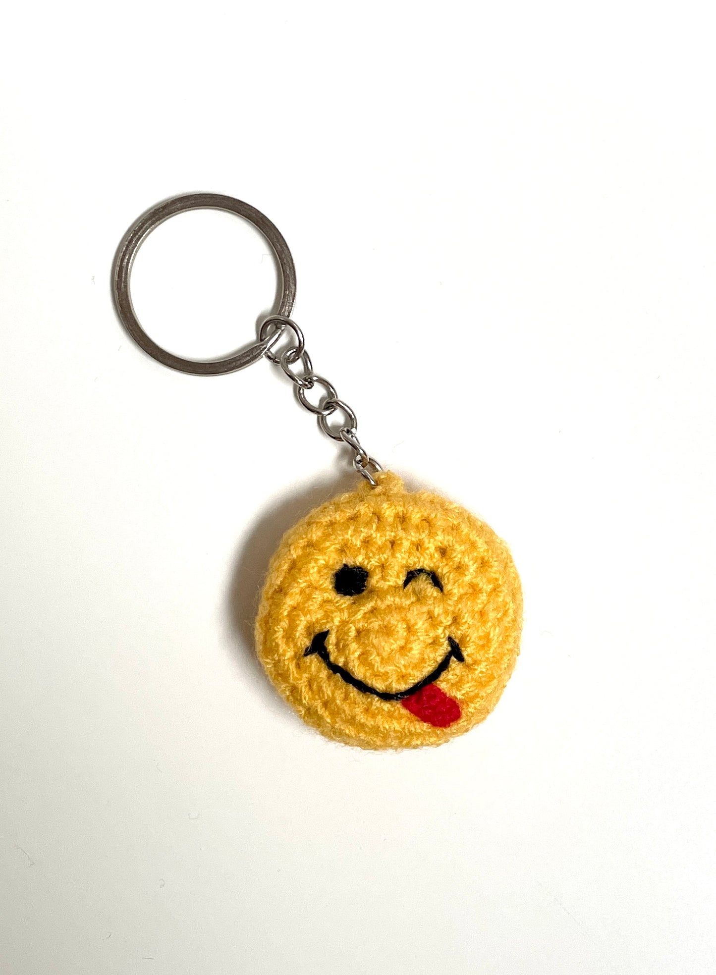Winking Smiley Face with Tongue Emoji Keychain Accessory at