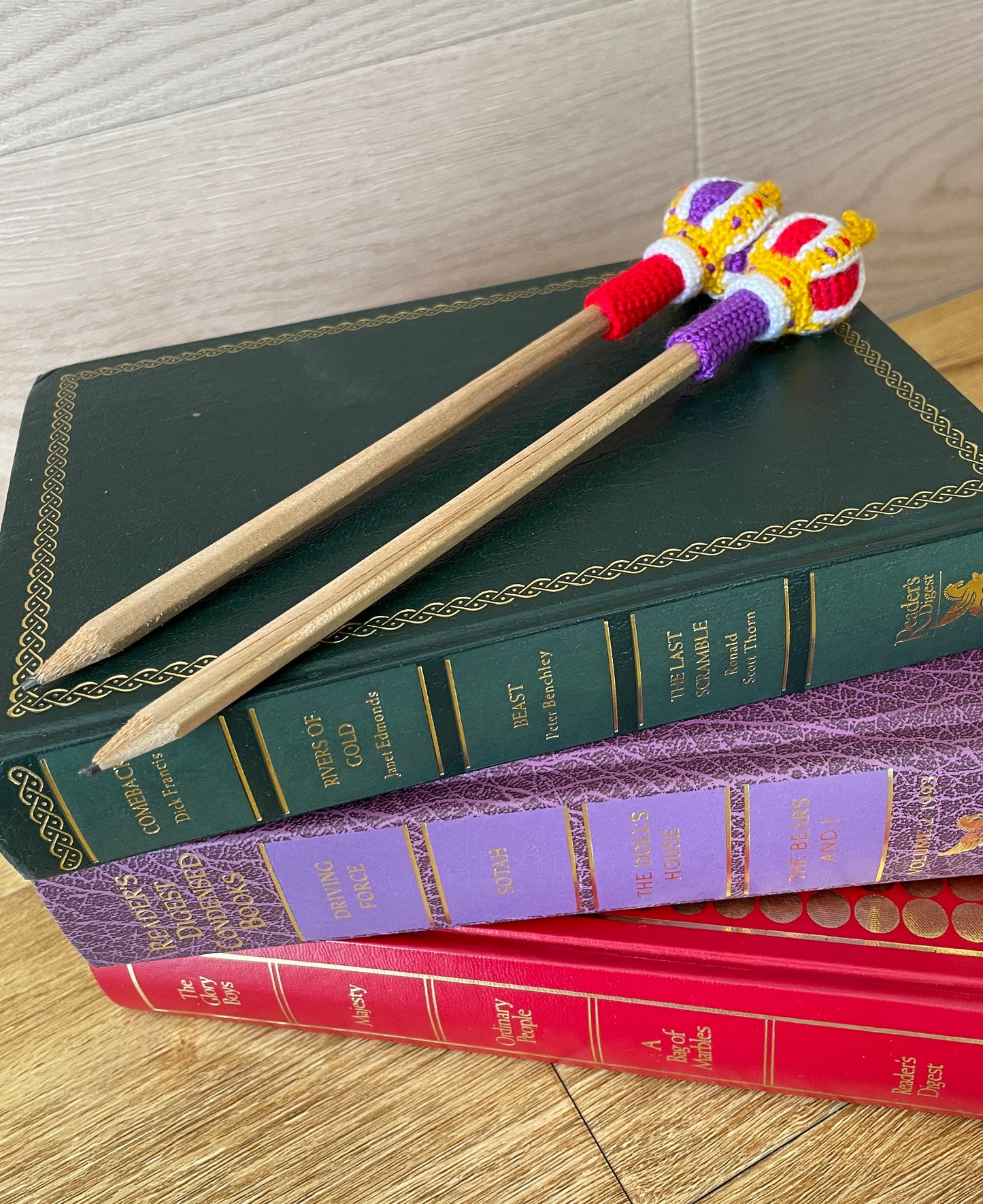 Royal Crown Crochet Pencil Toppers