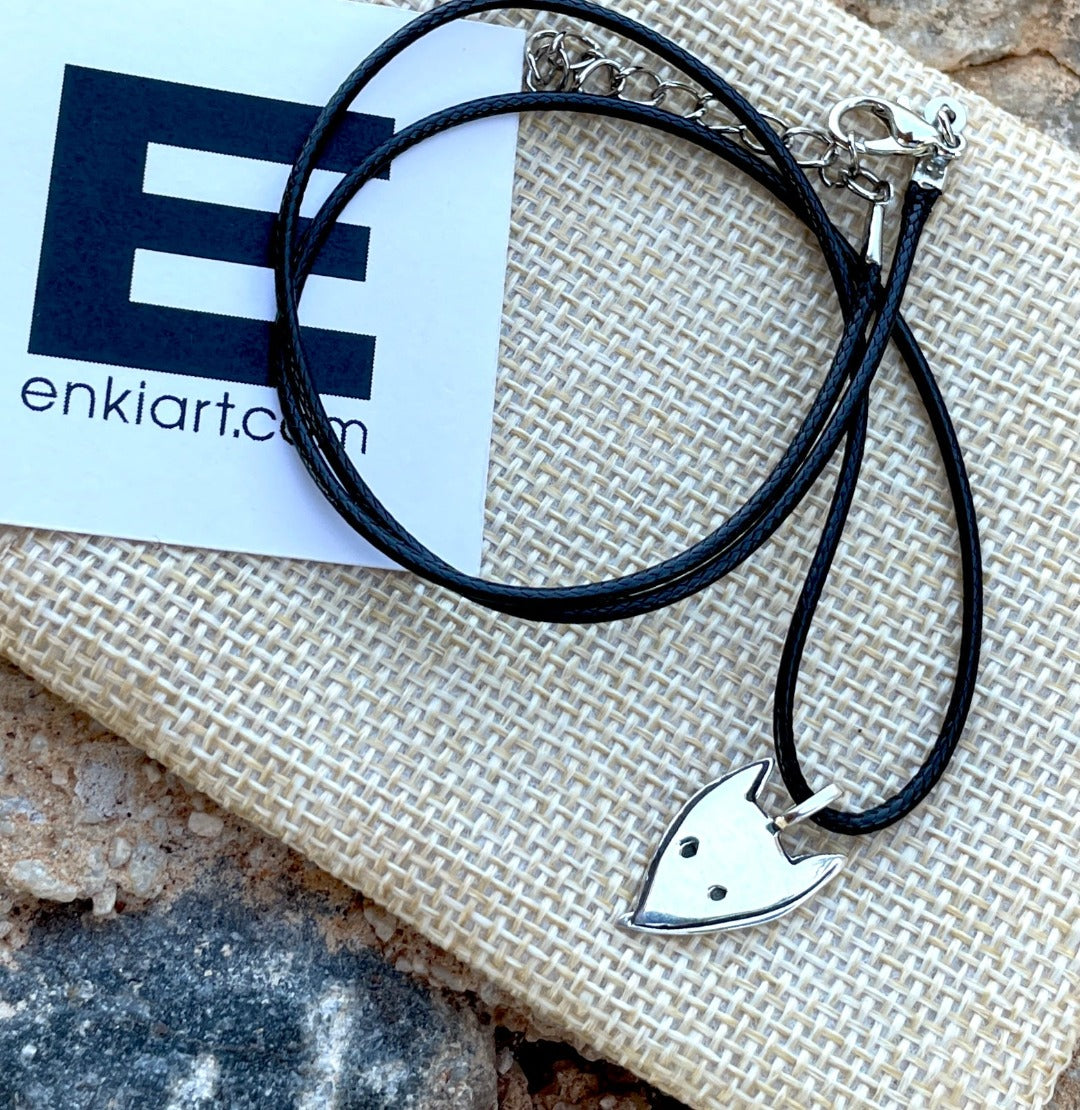 Small or Large Cute Fox 925 Sterling Silver Pendant Necklace