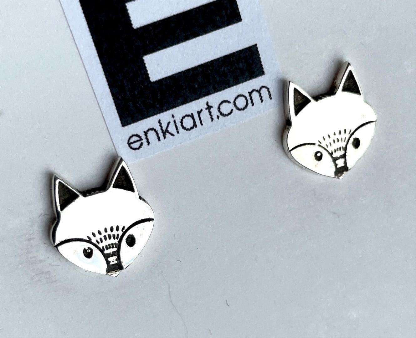 Fox 925 Sterling Silver Stud Earrings