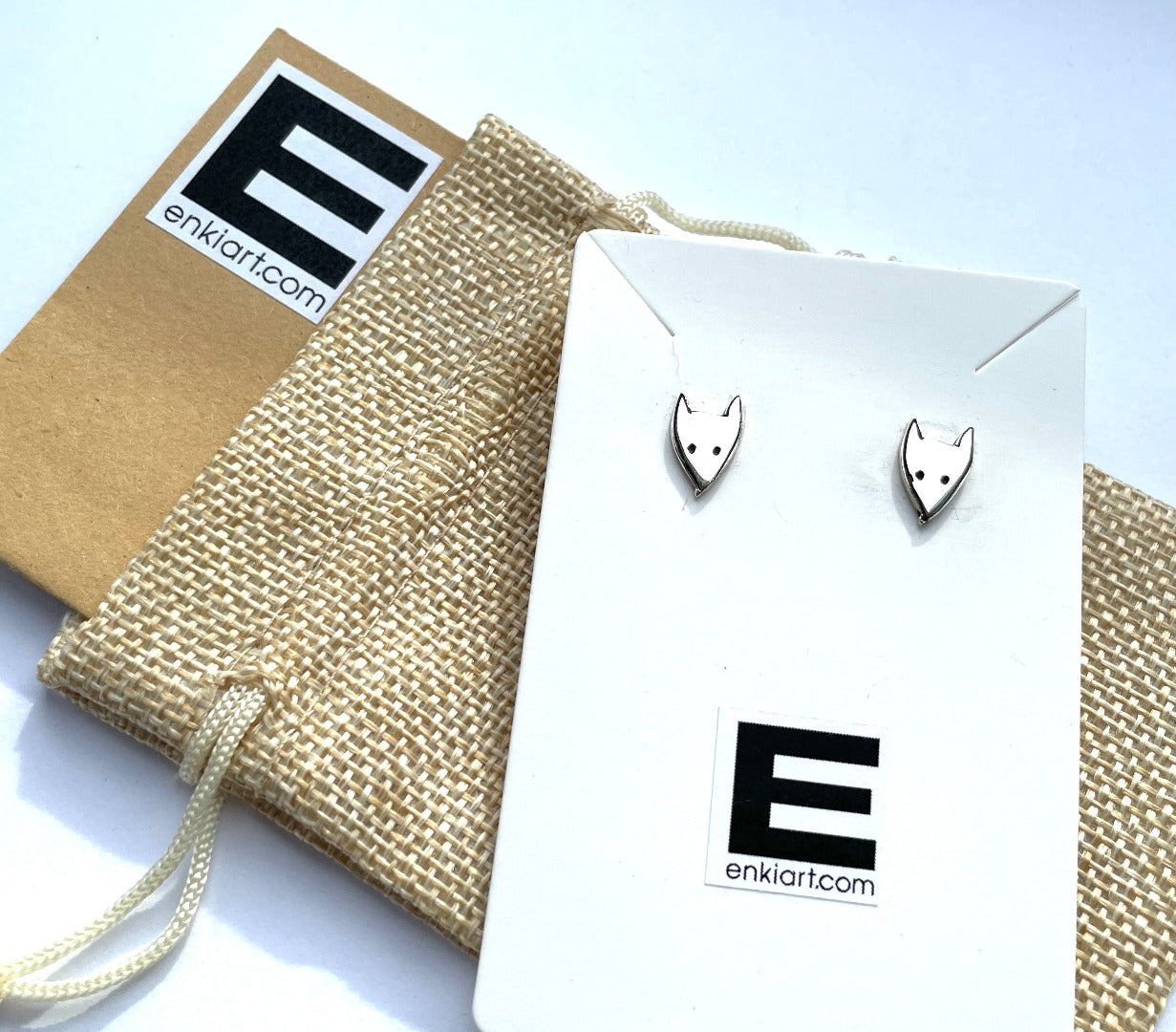 Cute Fox 925 Sterling Silver Stud Earrings