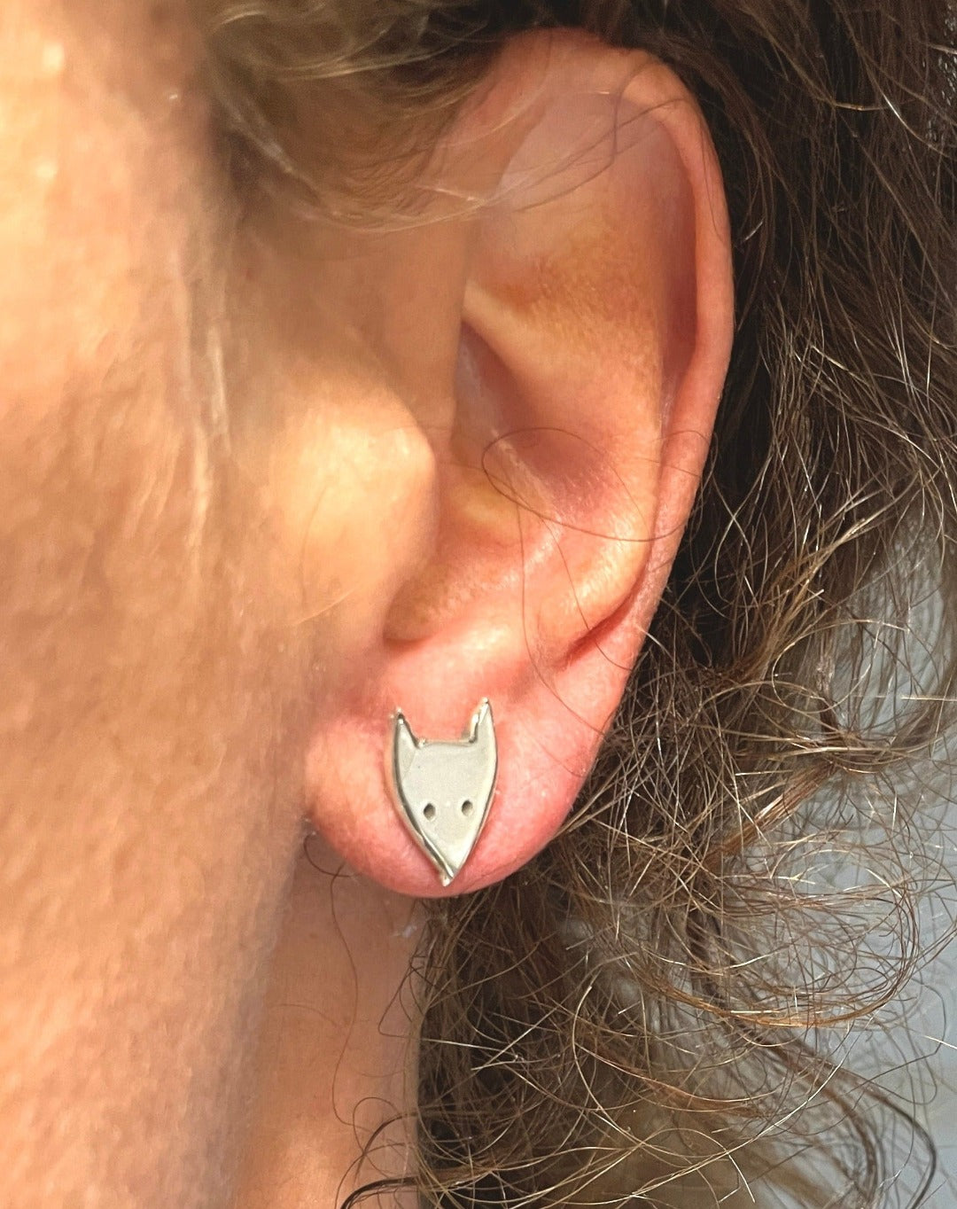 Cute Fox 925 Sterling Silver Stud Earrings