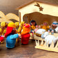 Crochet Christmas Nativity Scene Set with Wood Manger