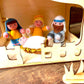 Crochet Christmas Nativity Scene Set with Wood Manger