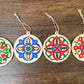 Set of Hand Painted Armenian Rosette Ornaments