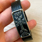 Armenian Cross Khachkar Bracelet 925 Sterling Silver & Leather