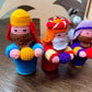Crochet Christmas Nativity Scene Set with Wood Manger