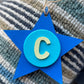 Latin Alphabet Stars Hand Painted Decorative Ornaments or Gift Tags