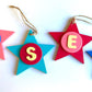 Latin Alphabet Stars Hand Painted Decorative Ornaments or Gift Tags