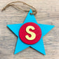 Latin Alphabet Stars Hand Painted Decorative Ornaments or Gift Tags
