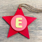 Latin Alphabet Stars Hand Painted Decorative Ornaments or Gift Tags