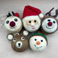 Santa, Reindeer, Baby Reindeer, Snowman and Bear Felt Baubles