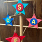 Latin Alphabet Stars Hand Painted Decorative Ornaments or Gift Tags