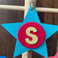 Latin Alphabet Stars Hand Painted Decorative Ornaments or Gift Tags
