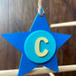 Latin Alphabet Stars Hand Painted Decorative Ornaments or Gift Tags