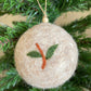 Arts & Crafts Floral Oatmeal Felt Baubles