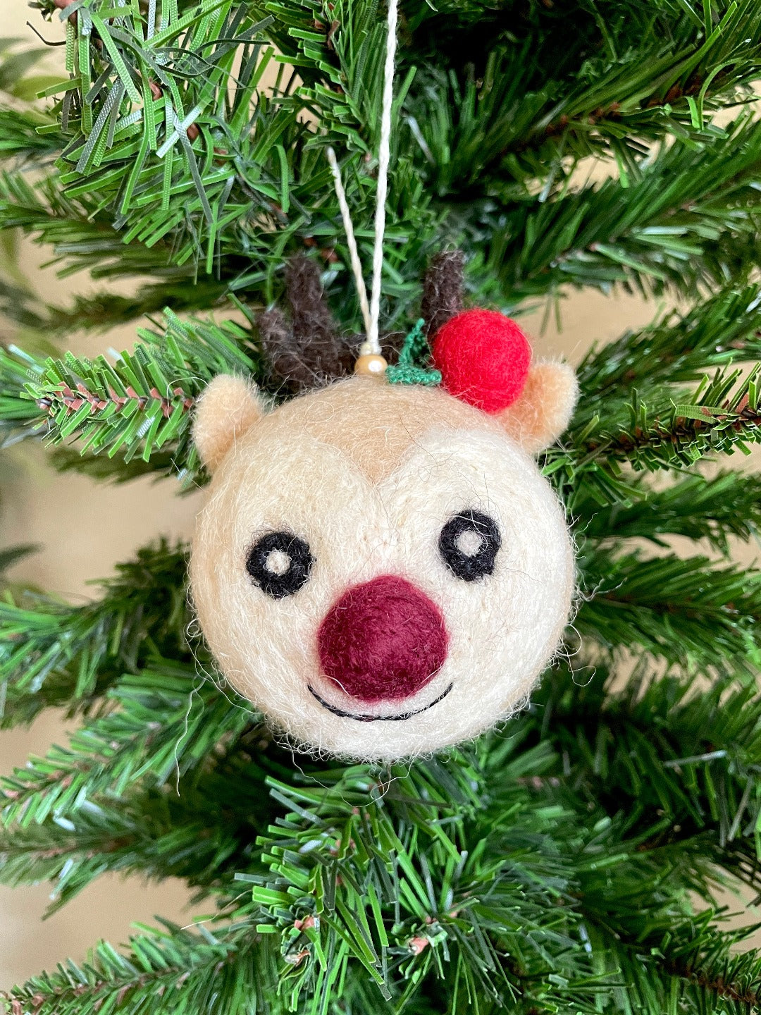 Santa, Reindeer, Baby Reindeer, Snowman and Bear Felt Baubles