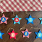 Latin Alphabet Stars Hand Painted Decorative Ornaments or Gift Tags
