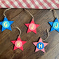 Latin Alphabet Stars Hand Painted Decorative Ornaments or Gift Tags