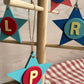 Latin Alphabet Stars Hand Painted Decorative Ornaments or Gift Tags