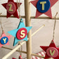 Latin Alphabet Stars Hand Painted Decorative Ornaments or Gift Tags