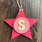 Latin Alphabet Stars Hand Painted Decorative Ornaments or Gift Tags