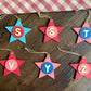 Latin Alphabet Stars Hand Painted Decorative Ornaments or Gift Tags