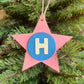 Latin Alphabet Stars Hand Painted Decorative Ornaments or Gift Tags