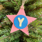 Latin Alphabet Stars Hand Painted Decorative Ornaments or Gift Tags