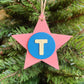 Latin Alphabet Stars Hand Painted Decorative Ornaments or Gift Tags