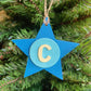 Latin Alphabet Stars Hand Painted Decorative Ornaments or Gift Tags