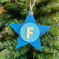 Latin Alphabet Stars Hand Painted Decorative Ornaments or Gift Tags