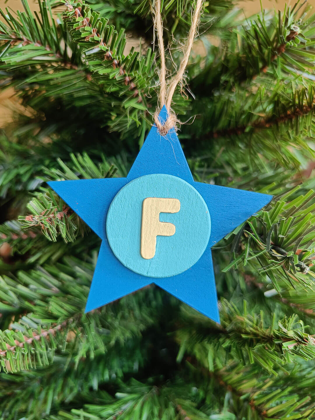 Latin Alphabet Stars Hand Painted Decorative Ornaments or Gift Tags