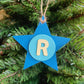 Latin Alphabet Stars Hand Painted Decorative Ornaments or Gift Tags