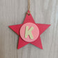 Latin Alphabet Stars Hand Painted Decorative Ornaments or Gift Tags