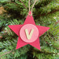 Latin Alphabet Stars Hand Painted Decorative Ornaments or Gift Tags