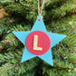 Latin Alphabet Stars Hand Painted Decorative Ornaments or Gift Tags