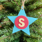 Latin Alphabet Stars Hand Painted Decorative Ornaments or Gift Tags