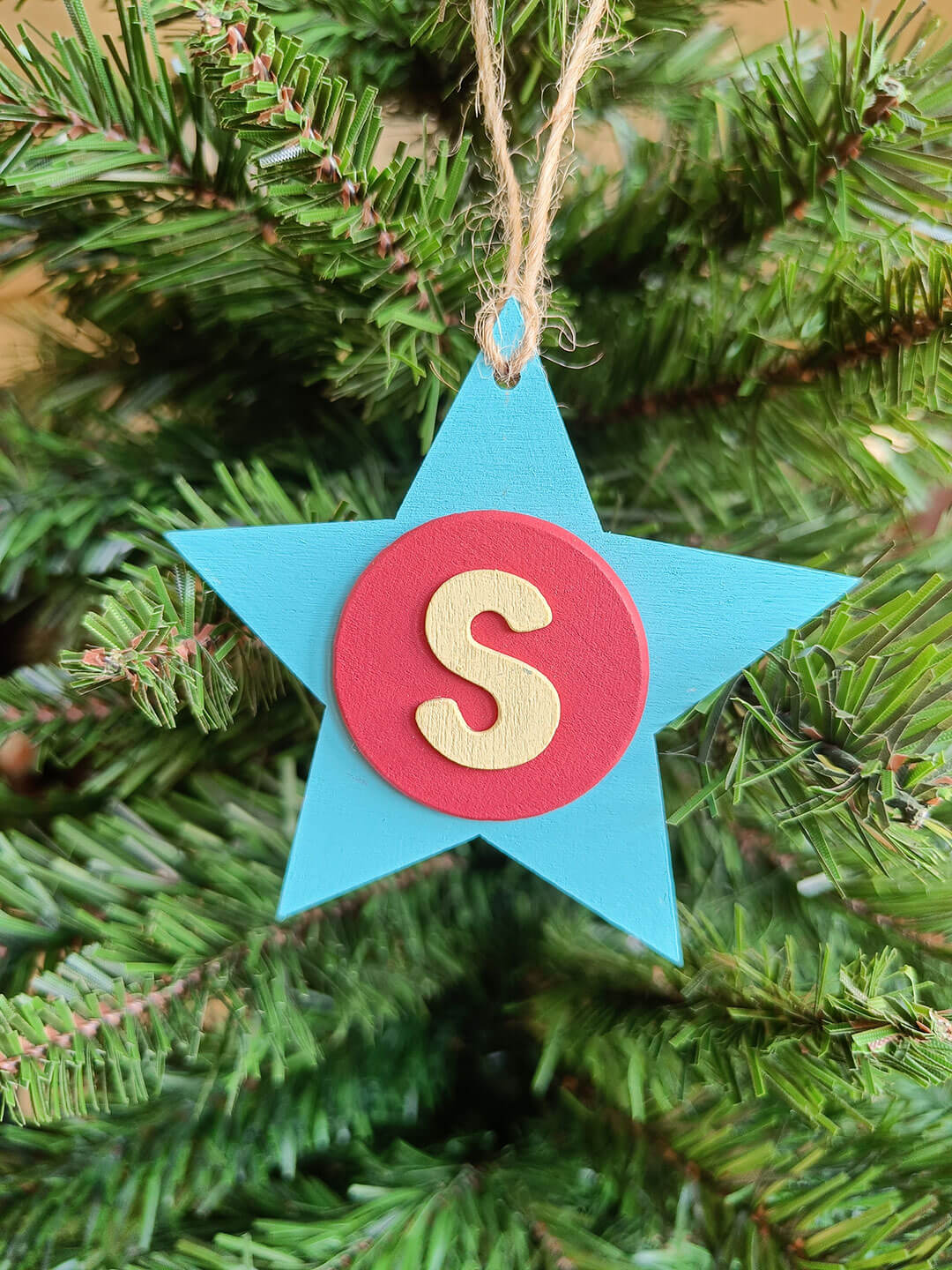 Latin Alphabet Stars Hand Painted Decorative Ornaments or Gift Tags