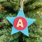 Latin Alphabet Stars Hand Painted Decorative Ornaments or Gift Tags