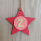 Latin Alphabet Stars Hand Painted Decorative Ornaments or Gift Tags