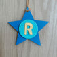 Latin Alphabet Stars Hand Painted Decorative Ornaments or Gift Tags