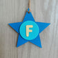 Latin Alphabet Stars Hand Painted Decorative Ornaments or Gift Tags