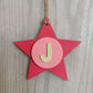 Latin Alphabet Stars Hand Painted Decorative Ornaments or Gift Tags