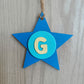 Latin Alphabet Stars Hand Painted Decorative Ornaments or Gift Tags
