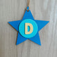 Latin Alphabet Stars Hand Painted Decorative Ornaments or Gift Tags